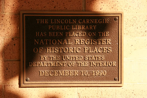 Lincoln Carnegie Library is on the Register of Historic Places